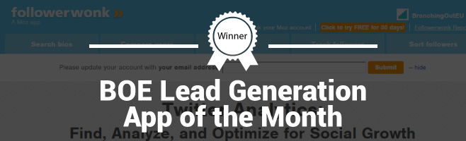 Followerwonk – Branching Out Europe Lead Generation App of the Month