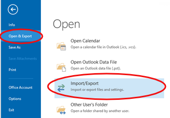 3. Outlook Open and Export
